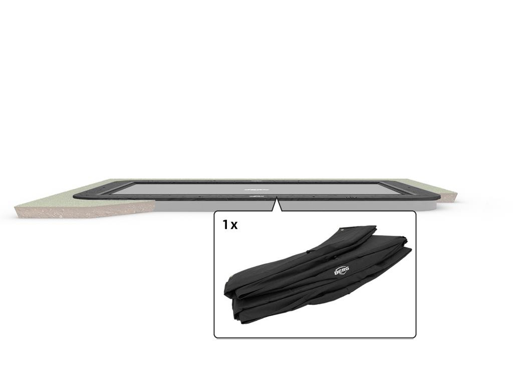 BERG Trampolin-Schutzrand Ultim Elite - FlatGround - 500 x 300 cm - Grau