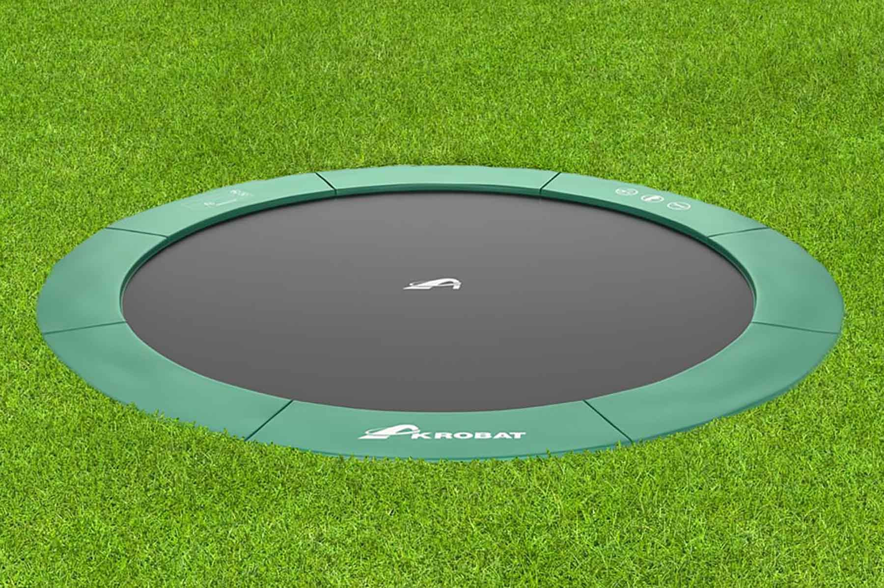 Akrobat Trampolin Orbit - Flat to the Ground - 430 cm - Grün
