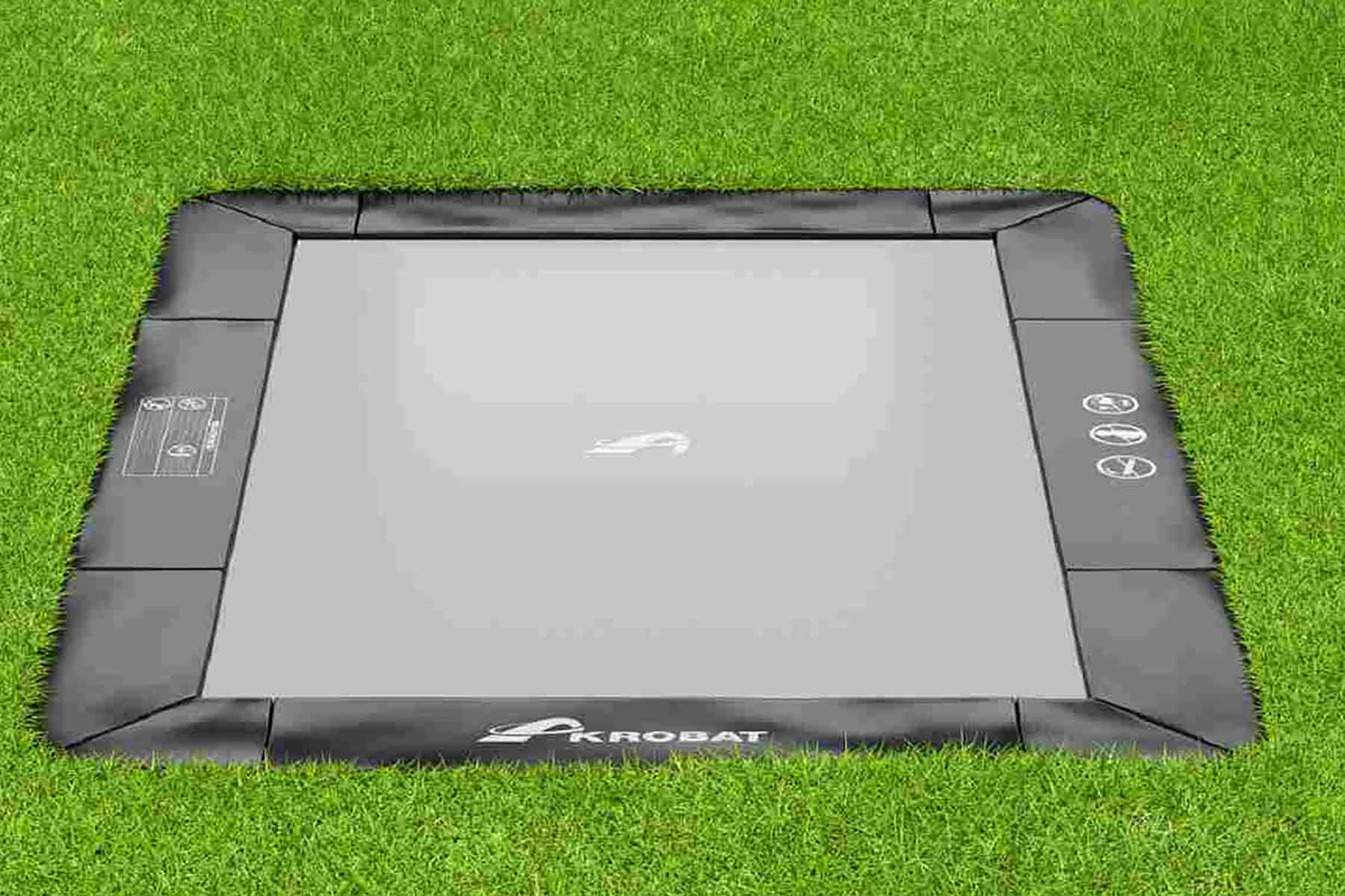 Akrobat Trampolin Primus Flach auf dem Boden - 335 x 244 cm - Rechteck - Schwarz