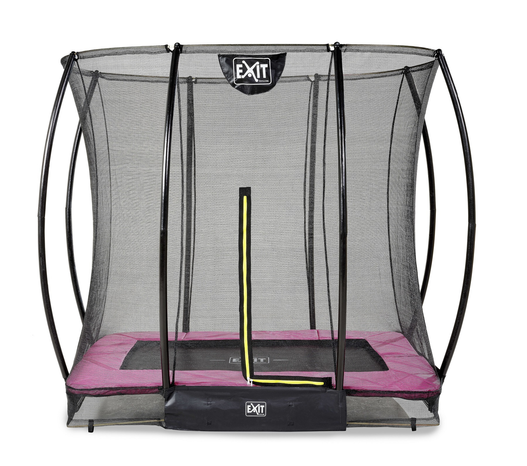EXIT Silhouette Bodentrampolin 153x214cm mit Sicherheitsnetz - rosa