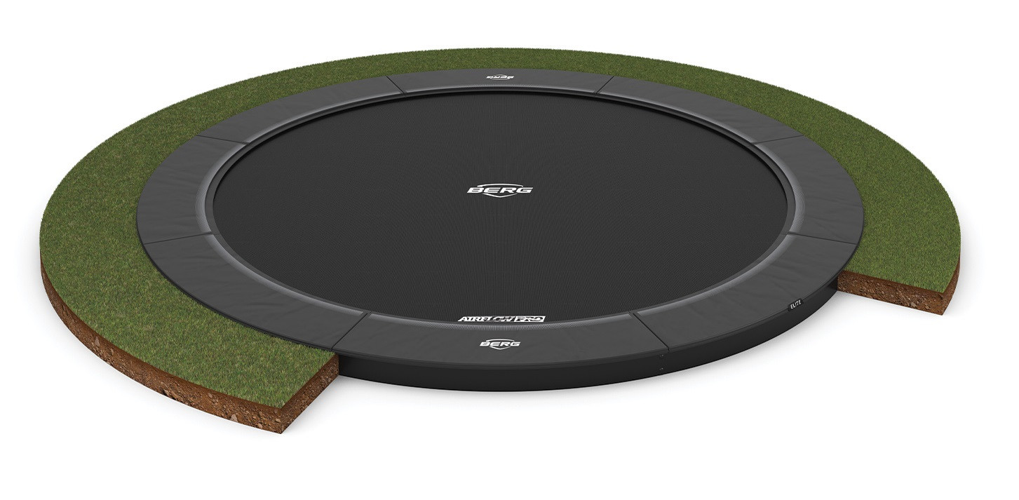BERG Trampolin Champion - FlatGround - 430 cm - Anthrazit Grau