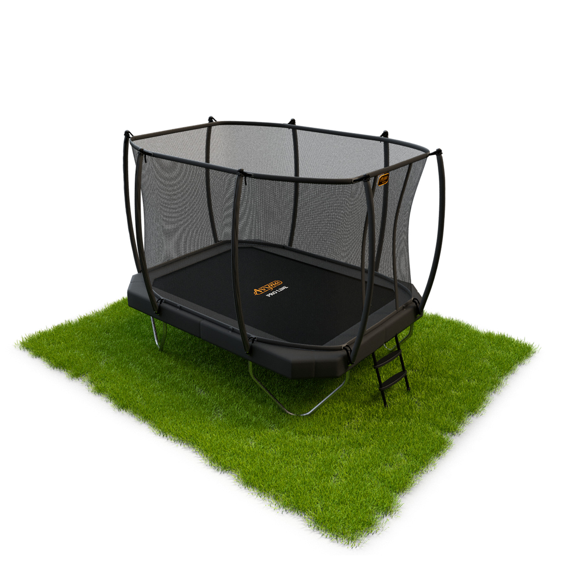 Avyna Trampolin mit Sicherheitsnetz Pro-Line - 380 x 255 cm (238) - HD Plus Sicherheitsrand und Royal Class Netz - Grau