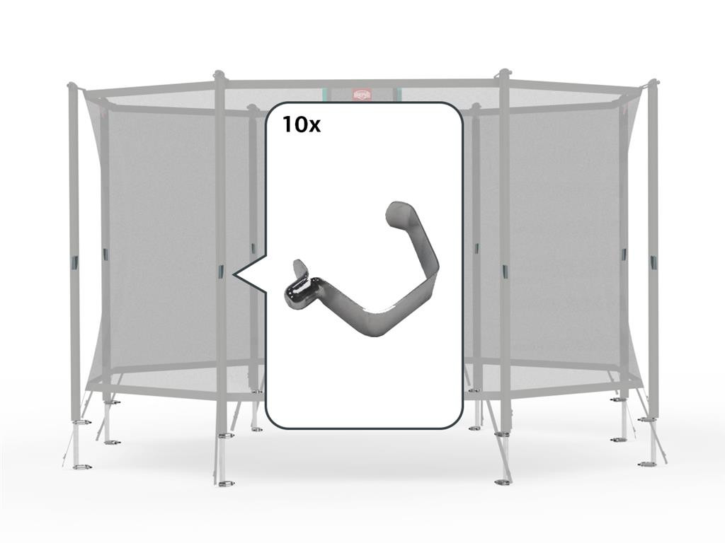BERG Trampolin-Sicherheitsnetzteil - Sicherheitsnetz Komfort - Federklammer (10x)