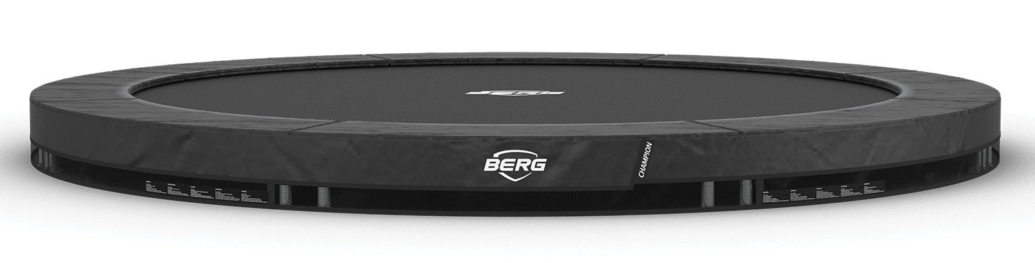 BERG Trampolin Champion - InGround - Anthrazit Grau - 380 cm - mit AirFlow PRO - TwinSpring