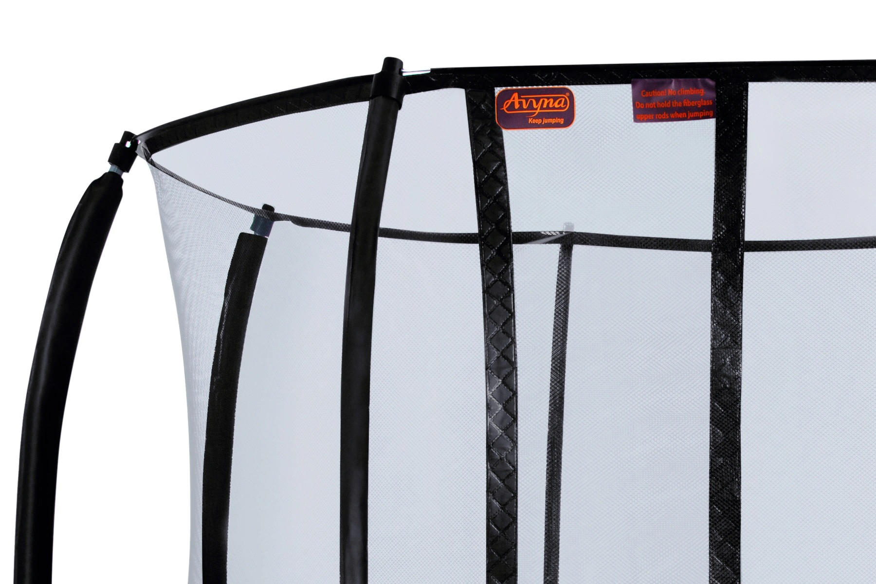 Avyna Trampolin Sicherheitsnetz Teil - Loses Netz - 430 cm (14) - Gebogene Pfosten (BD) - Schwarz