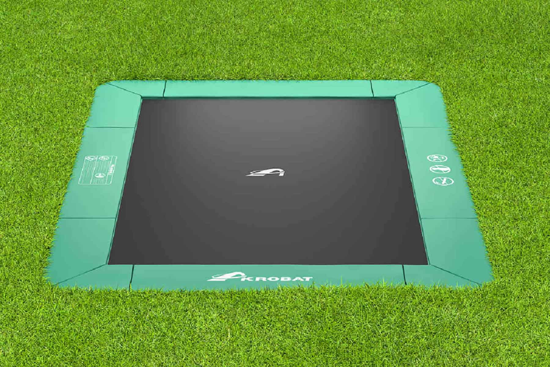Akrobat Trampolin Orbit - Flat to the Ground - 305 x 183 cm - Grün