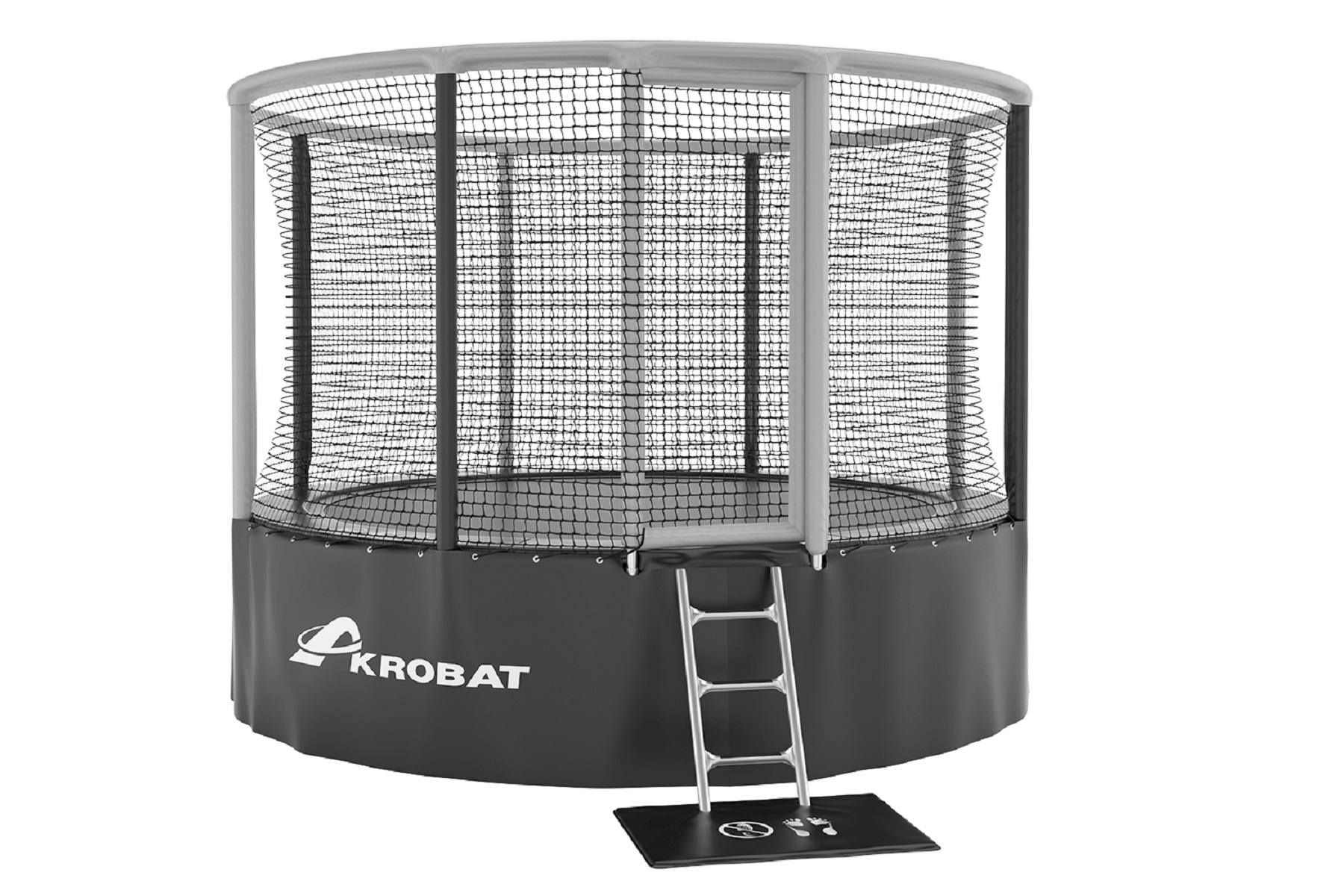 Akrobat Trampolin Gallus Above The Ground - 365 cm - Rund - Grau