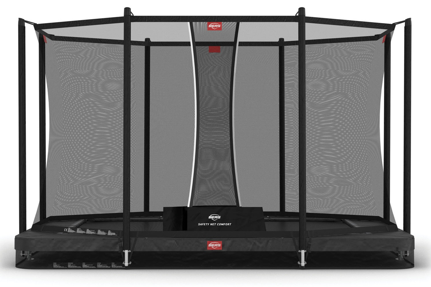 BERG Favorit rechteckiges InGround Trampolin 330cm mit Sicherheitsnetz Comfort Schwarz