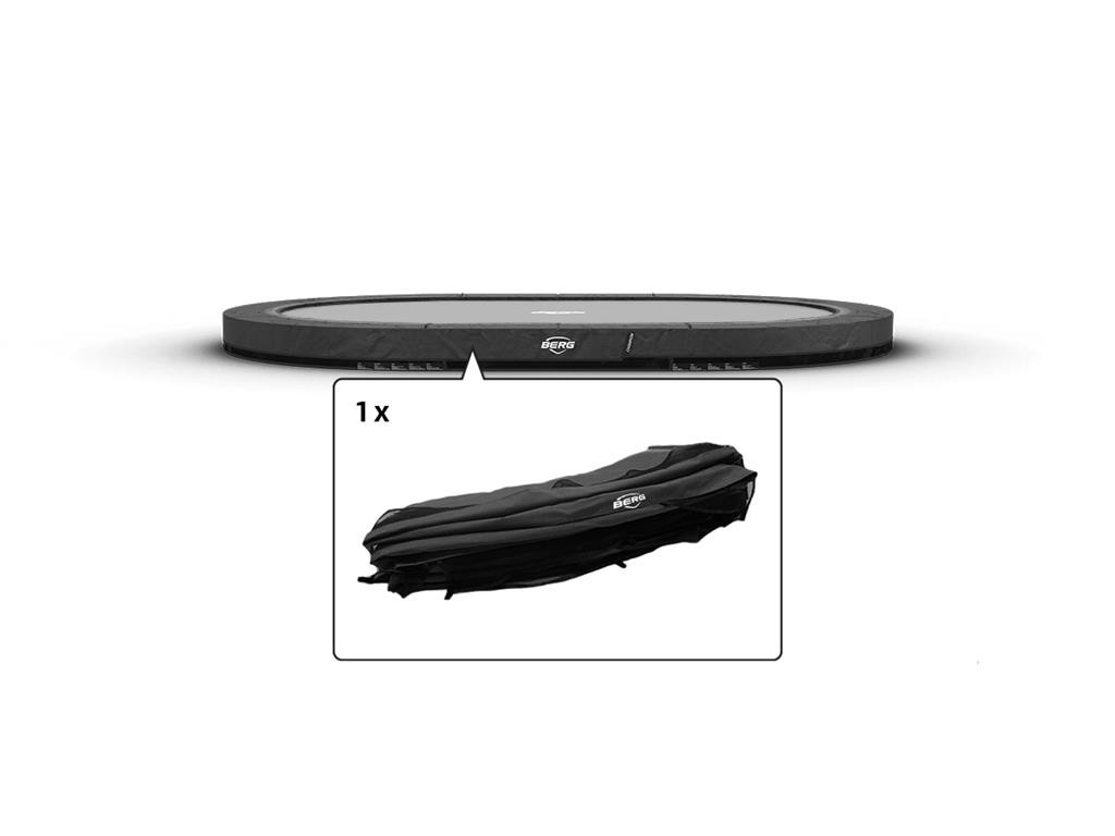 BERG Trampolin Sicherheitsring Grand Champion - InGround - 470 x 310 cm - Grau