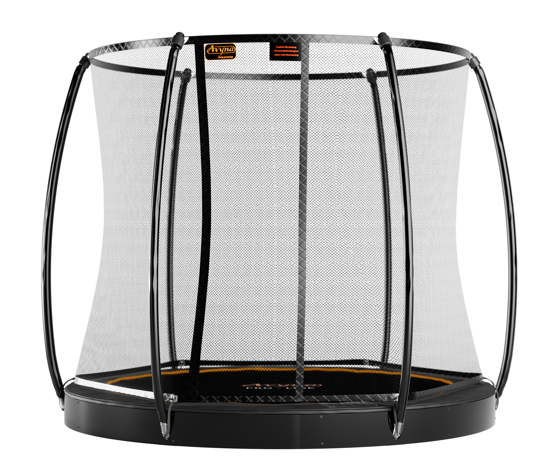 Avyna Pro-Line Flatlevel-Trampolin mit Sicherheitsnetz - ø 245 cm (8ft) - Schwarz