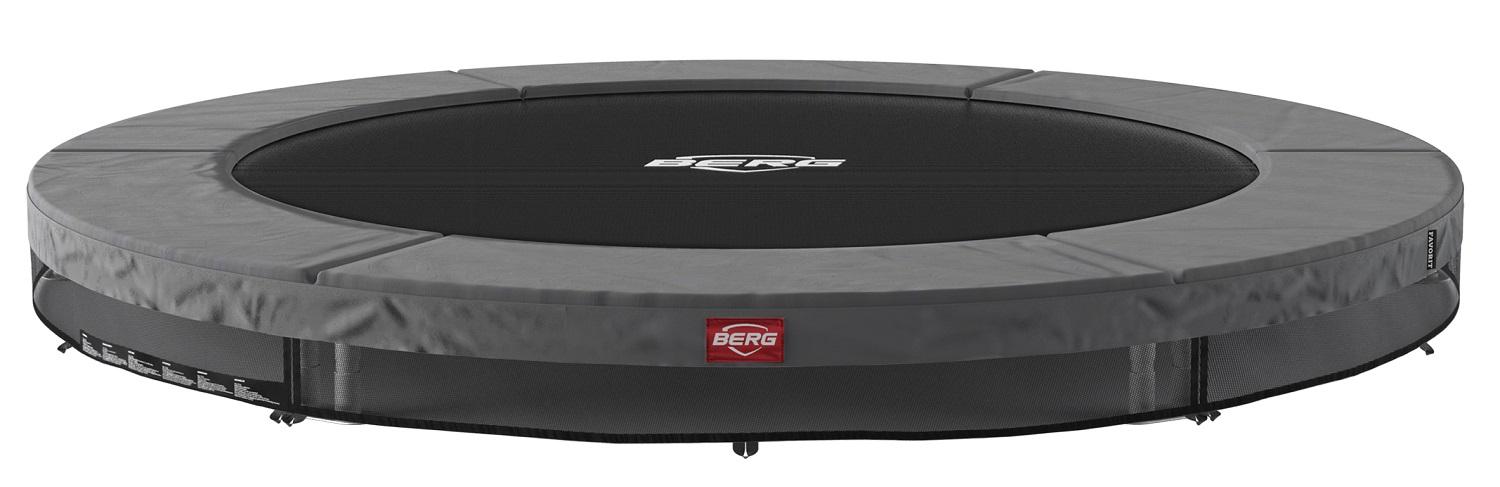 BERG Trampolin Favorit - InGround - 270 cm - Anthrazit Grau - Airflow
